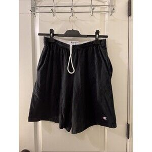 Champion Authentic Athletic Wear Cotton Gym Shorts Pockets Black Mens Size L